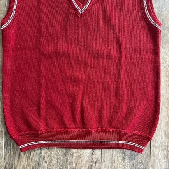 Vintage 60s 70s Sweater Vest V-Neck Jewel Toned - Picture 5 of 8